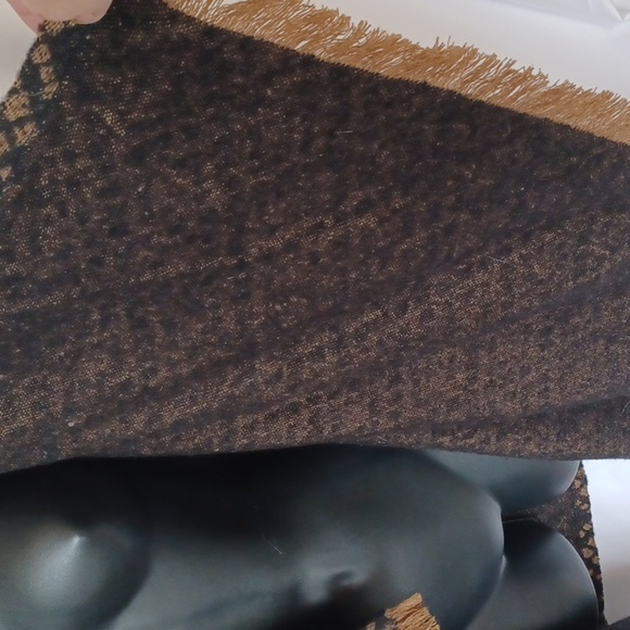 Ruff Hewn Swing Sweater, brown & tan, geometric pattern, open high/low  sz L - Picture 3 of 7